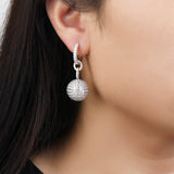 Diamond Ball Drop Huggie Earrings