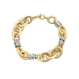 Milania Two Tone Knot Link Satin Bracelet