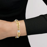 Milania Two Tone Knot Link Satin Bracelet