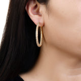 Inside Out Pavé Champagne Diamond Hoop Earrings