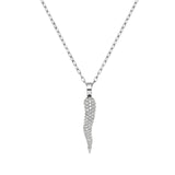 Full Pavé Diamond Italian Horn Charm Necklace