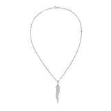 Full Pavé Diamond Italian Horn Charm Necklace