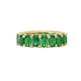 Emerald Eternity Band With Diamonds