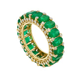 Emerald Eternity Band With Diamonds