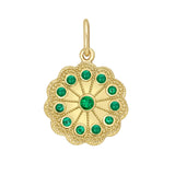 Emerald Flower Charm