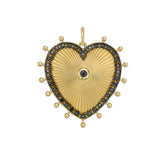 Cassandane Large Black Diamond Heart Medallion