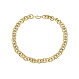 Gaia 13.5mm Circular Link Chain In Satin And Polished Gold