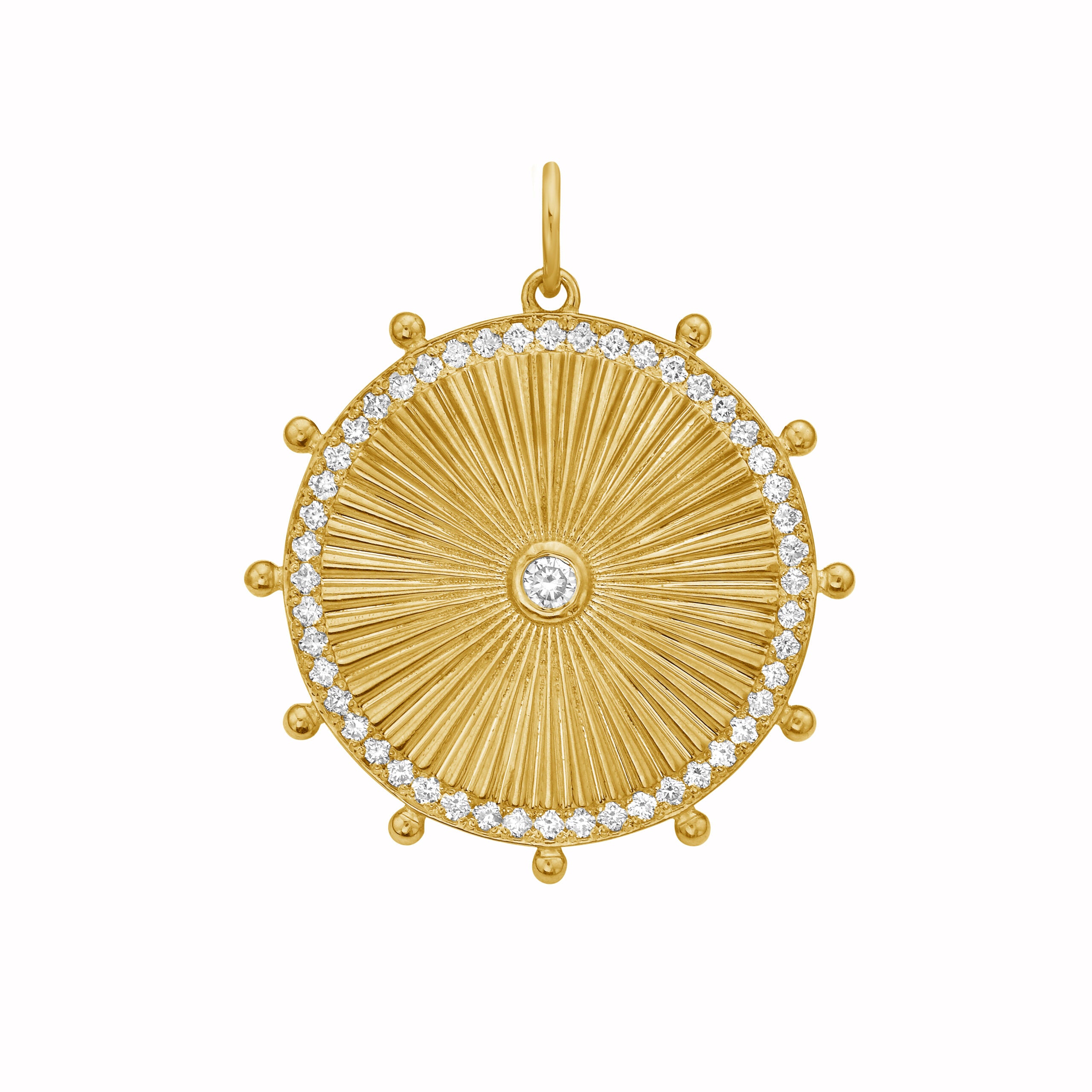 Cassandane Large Diamond Sun Medallion