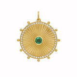 Cassandane Large Emerald Sun Medallion