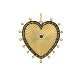 Cassandane Large Black Diamond Heart Medallion