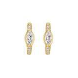 Marquise Diamond Huggie Earrings