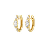 Marquise Diamond Huggie Earrings