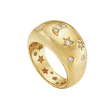 Moon And Stars Dome Ring