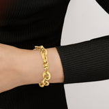 Milania Knot Link Bracelet In Satin And Polished Gold