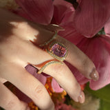 Wildflower Pink Tourmaline Double Cocktail Ring