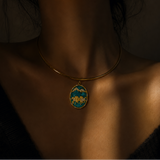 Wild Horses Turquoise Oval Medallion