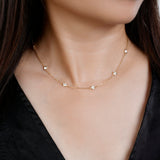 Bezel set Diamonds by the Yard Necklace