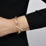 Sutton Chunky Toggle Diamond Paperclip Link Bracelet