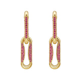 Milano Ruby Pinched Link Drop Earrings