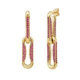 Milano Ruby Pinched Link Drop Earrings