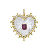 Lucia Ruby And Mother Of Pearl Heart Charm