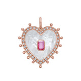 Lucia Pink Sapphire And Mother Of Pearl Heart Charm