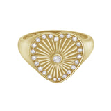 Cassandane Diamond Heart Signet Ring
