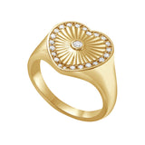 Cassandane Diamond Heart Signet Ring