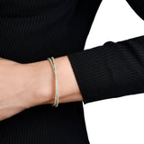 Double Wrap Diamond Flexible Bangle