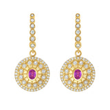 Serenity Pink Sapphire and Diamond Dangle Earrings