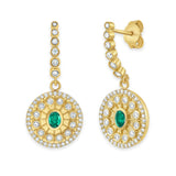 Serenity Emerald and Diamond Dangle Earrings