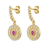 Serenity Pink Sapphire and Diamond Dangle Earrings