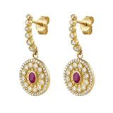 Serenity Ruby and Diamond Dangle Earrings