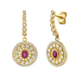 Serenity Ruby and Diamond Dangle Earrings