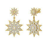 Lumière Diamond Star Jumbo Dangle Earrings