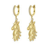 Legacy Diamond Bezel Horse Dangle Earrings