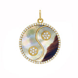 Harmony Brown Mother of Pearl Yin Yang Medallion