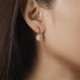 Lumière Diamond Star Dangle Huggie Earrings