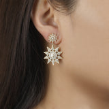 Lumière Diamond Star Jumbo Dangle Earrings