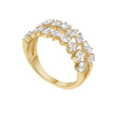 Fancy Cut Double Row Diamond Ring