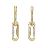 Milano Full Diamond Pinched Link Drop Earrings