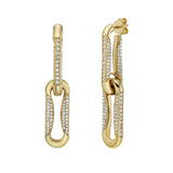 Milano Full Diamond Pinched Link Drop Earrings