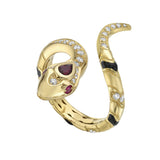 Nouvelle Ruby And Diamond Serpent Cuff Ring