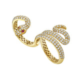 Nouvelle Pave Diamond Double Finger Ring