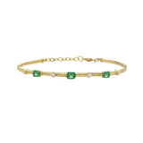 Victoire Emerald And Diamond Bangle Bracelet