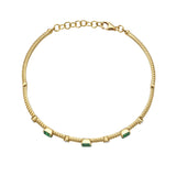 Victoire Emerald And Diamond Bangle Bracelet