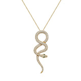 Nouvelle Full Diamond Serpent Charm Necklace