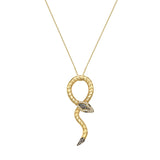 Nouvelle Brown Diamond Serpent Charm Necklace