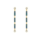 Nouvelle Diamond Metallic Enamel Dangle Drop Earrings