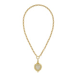 Sacred Heart Pavé Diamond Charm on the Lionheart Signature Chain Necklace